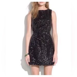 Madewell Broadway & Broom Sequin Lightbox Dress in Black Size 2